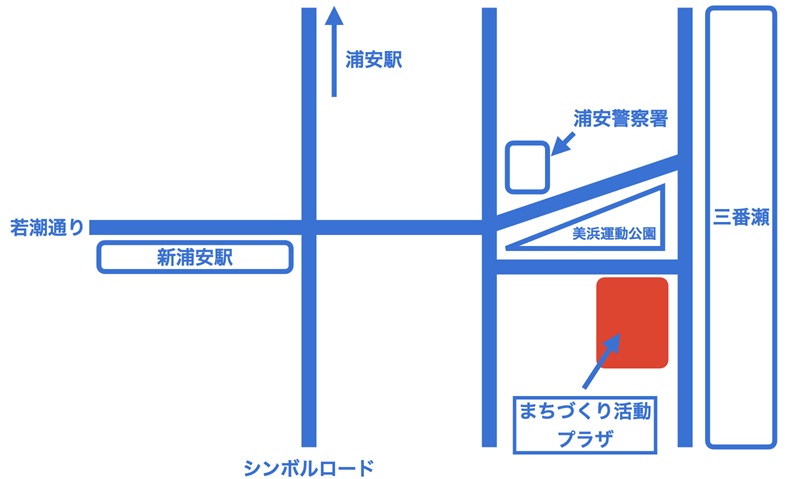 浦安まちづくり活動プラザ　第2多目的室への地図