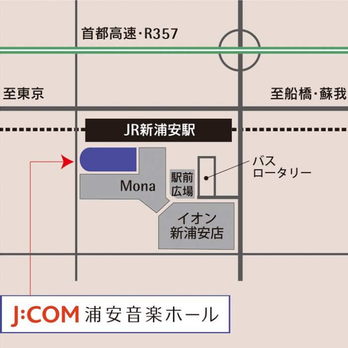 浦安音楽ホール４階ハーモニーホールへの地図