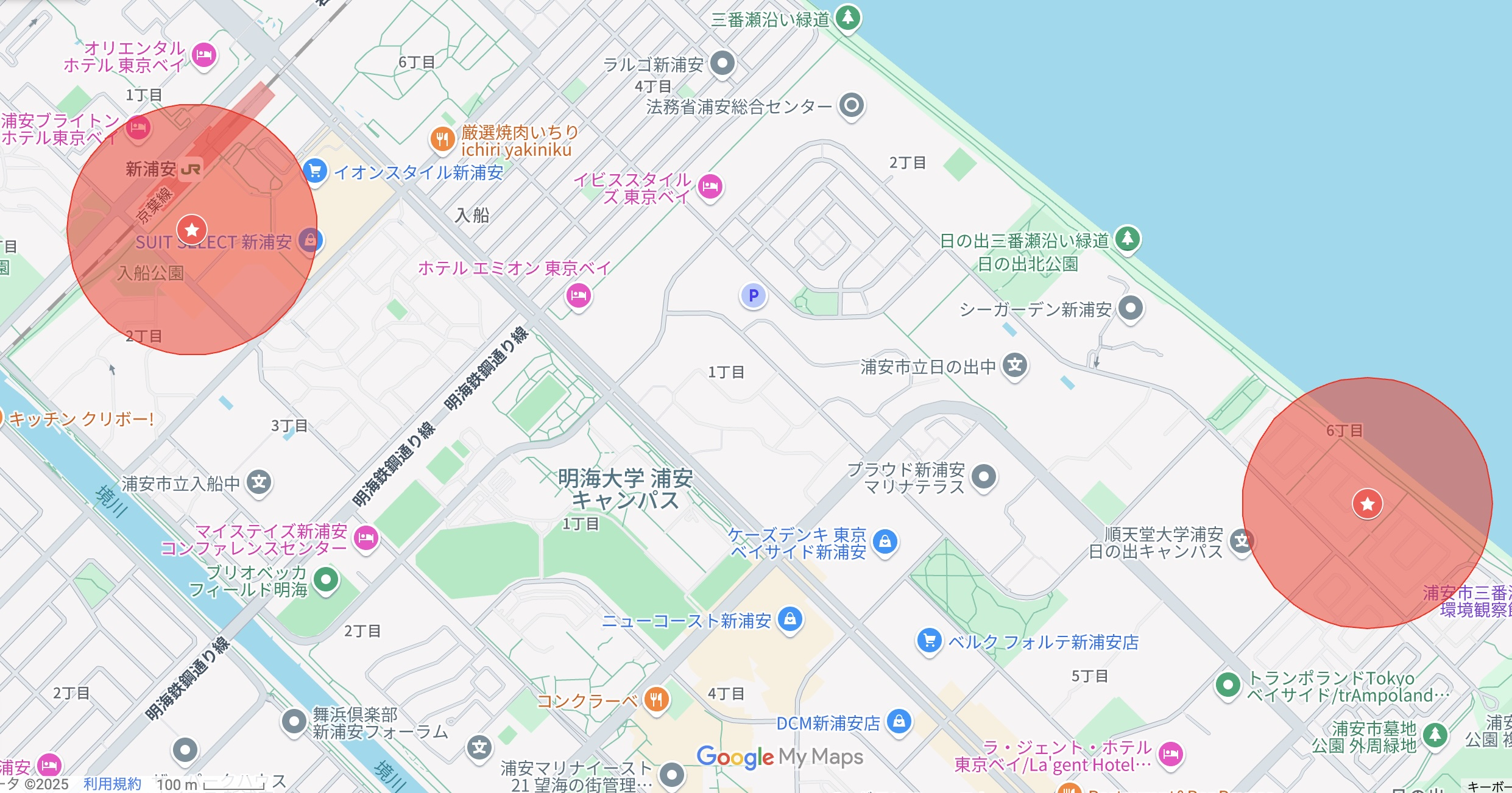 浦安音楽ホールへの地図