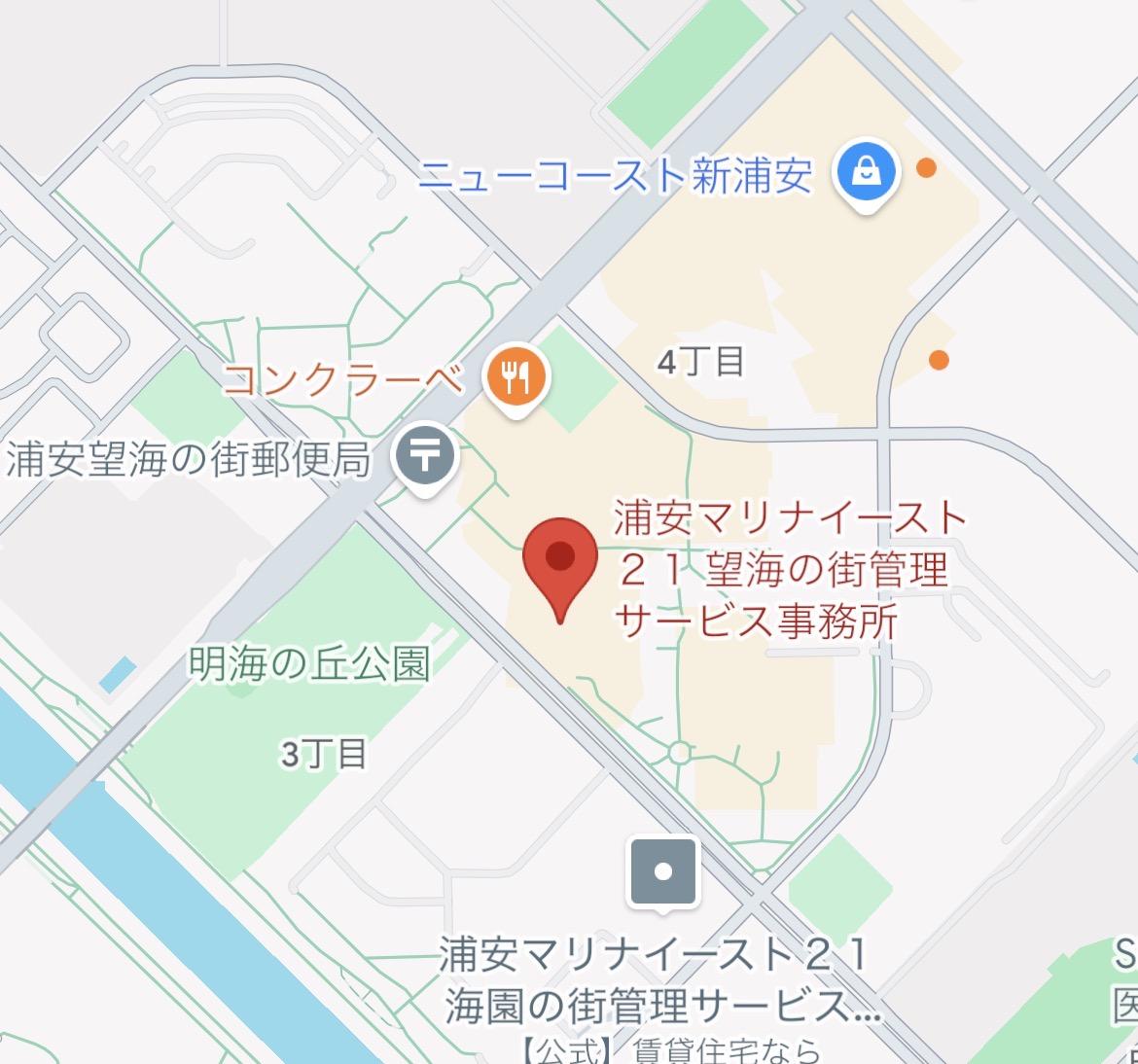 望海の街UR集会所への地図